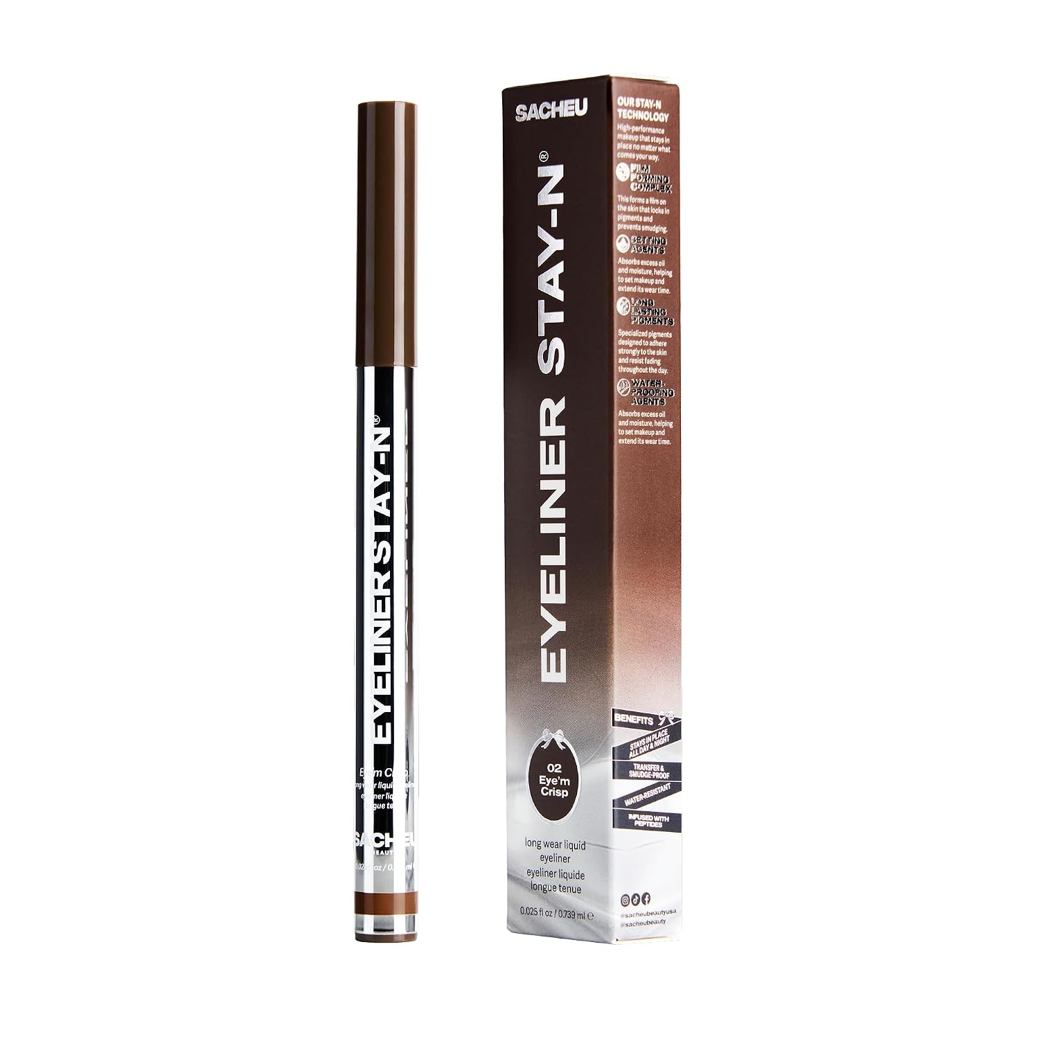 image:imageSacheu Liquid Eyeliner STAYN Longwear SmudgeProof Eyem Sharp BlackEyem Crisp