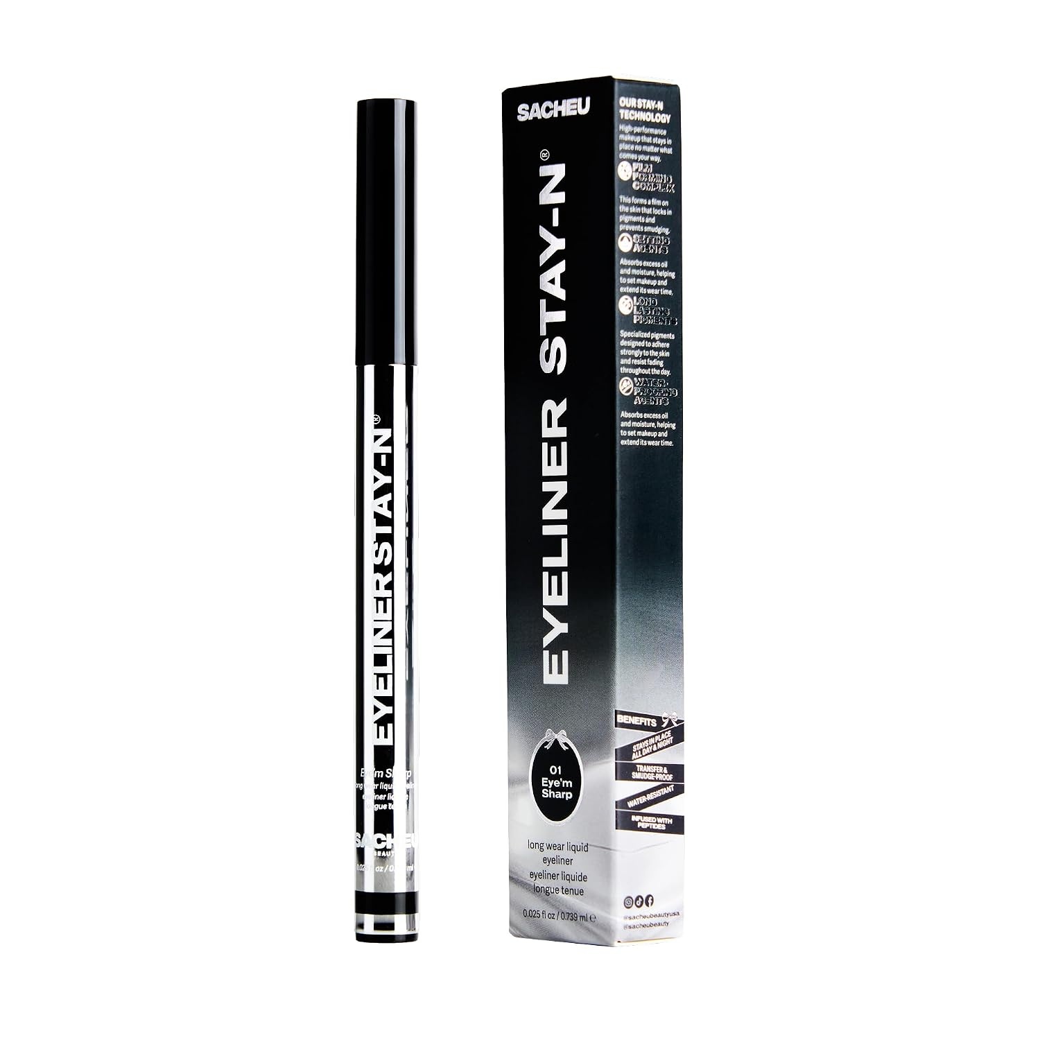 image:imageSacheu Liquid Eyeliner STAYN Longwear SmudgeProof Eyem Sharp BlackEyem Sharp